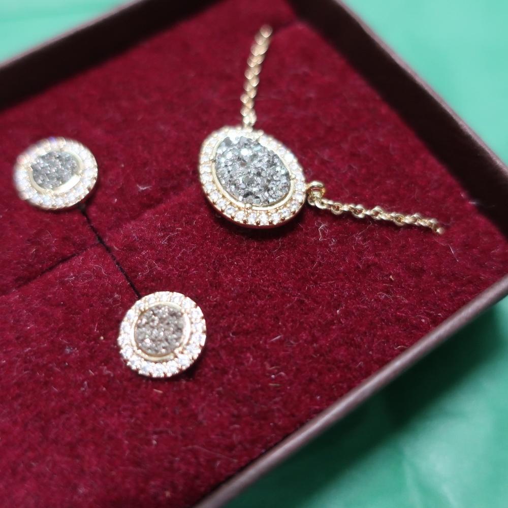 LOFT Silver & Gold Crystal Druzy Gift Set